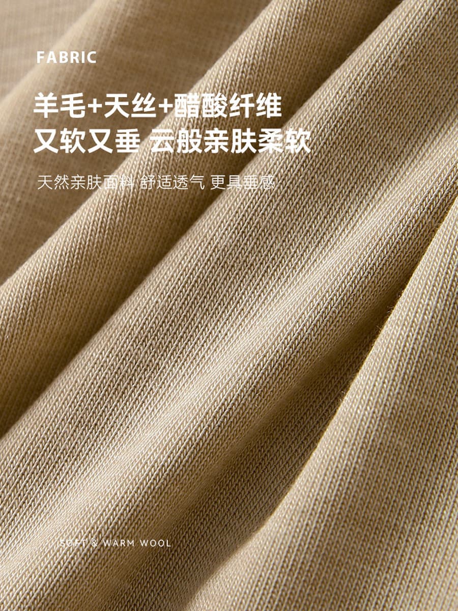 Женская базовая футболка из шерсти и тенселя, весенне-осенняя, с длинным рукавом, круглым вырезом, высокой эластичностью,...