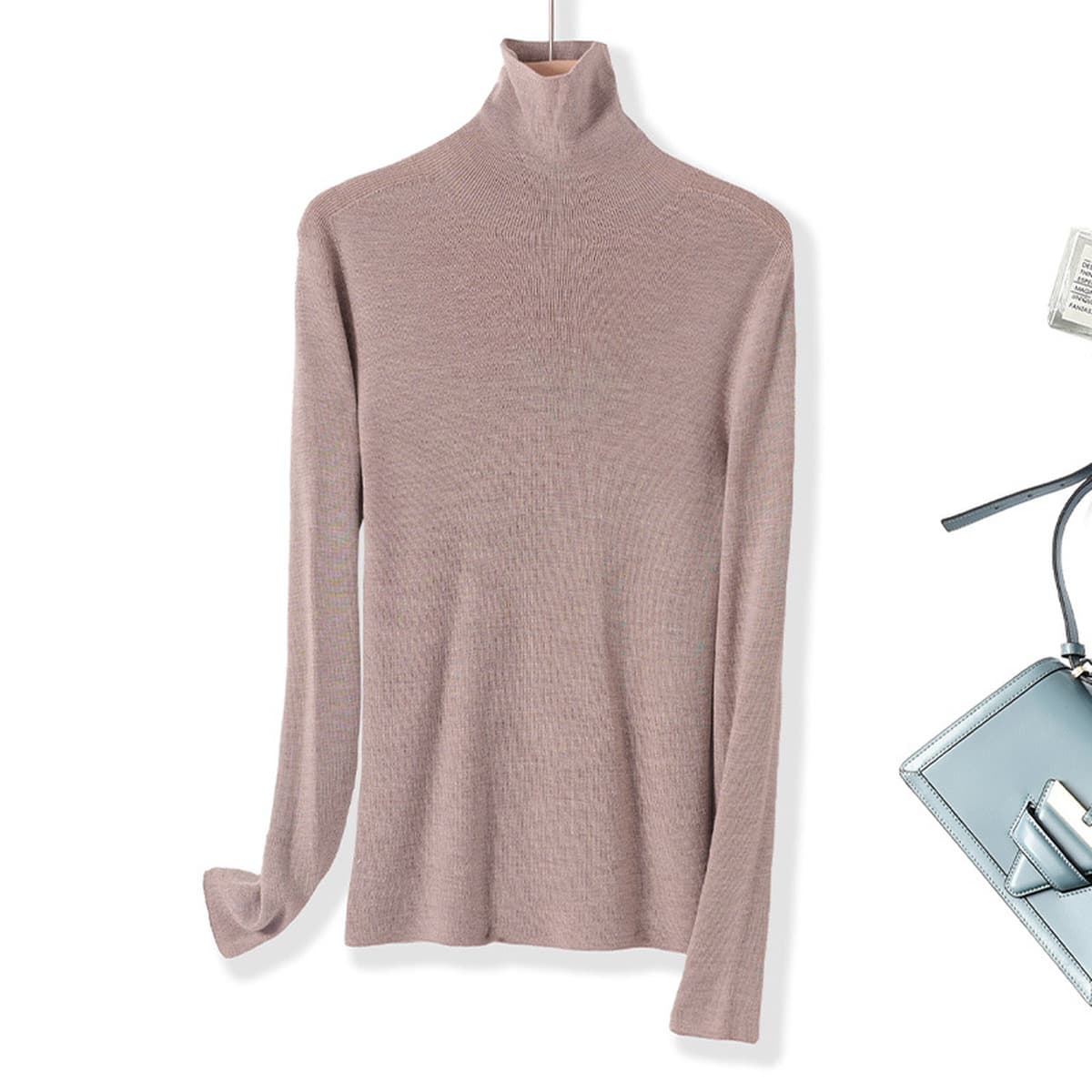 Мытье в машинном камвоне тонкая шерсть 100 шерстяных полуводолазок с высоким воротником трикотажная нижняя рубашка женский...