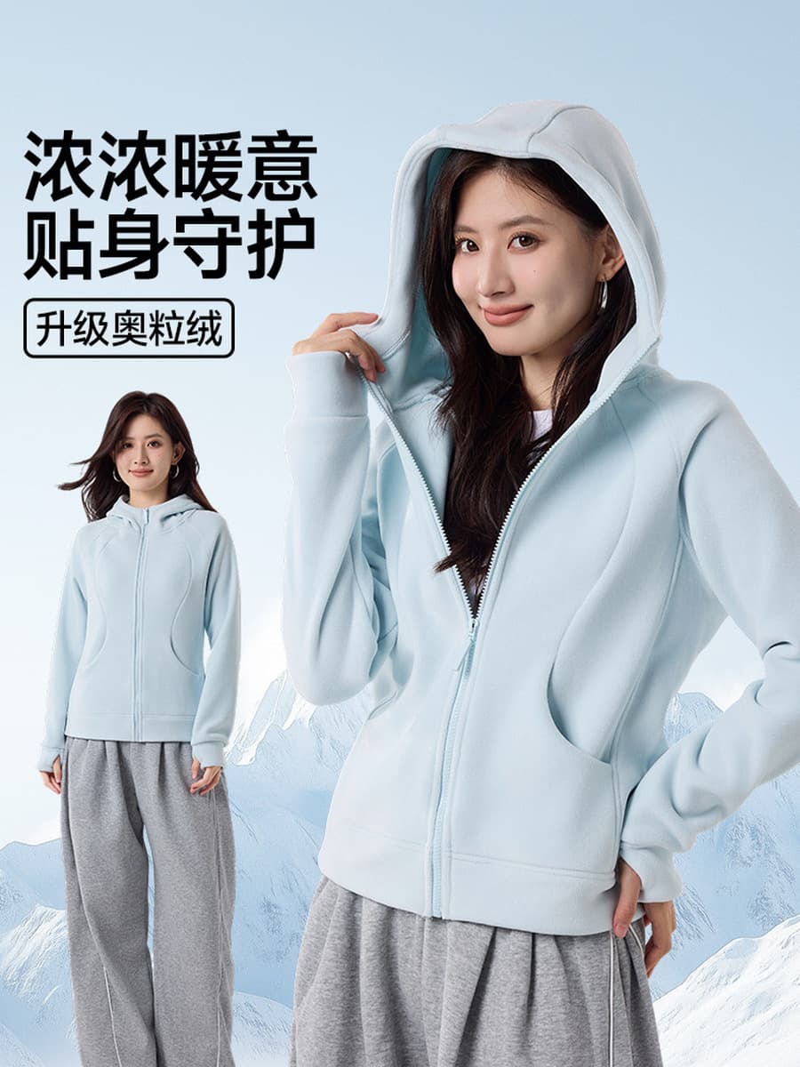 Высококачественная толстовка с капюшоном для женщин, осенне-зимняя двусторонняя австрийская бархатная куртка-кардиган на...