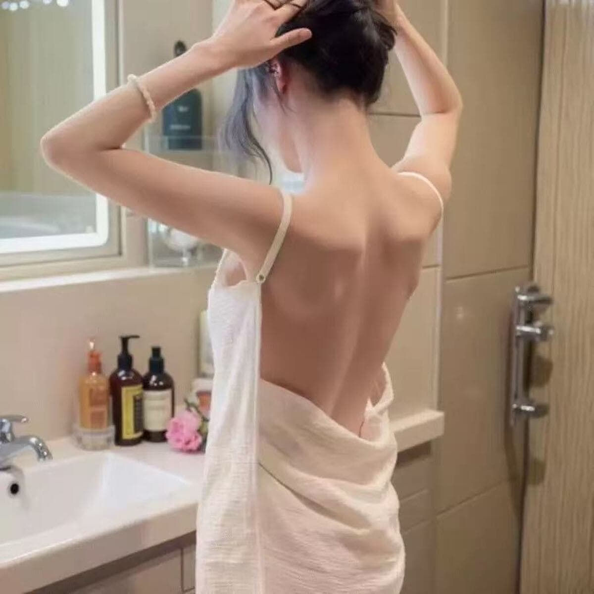 Банное полотенце из чистого хлопкового муслина для женщин, однотонное, носимое, дышащее и впитывающее, халат на бретелях,...