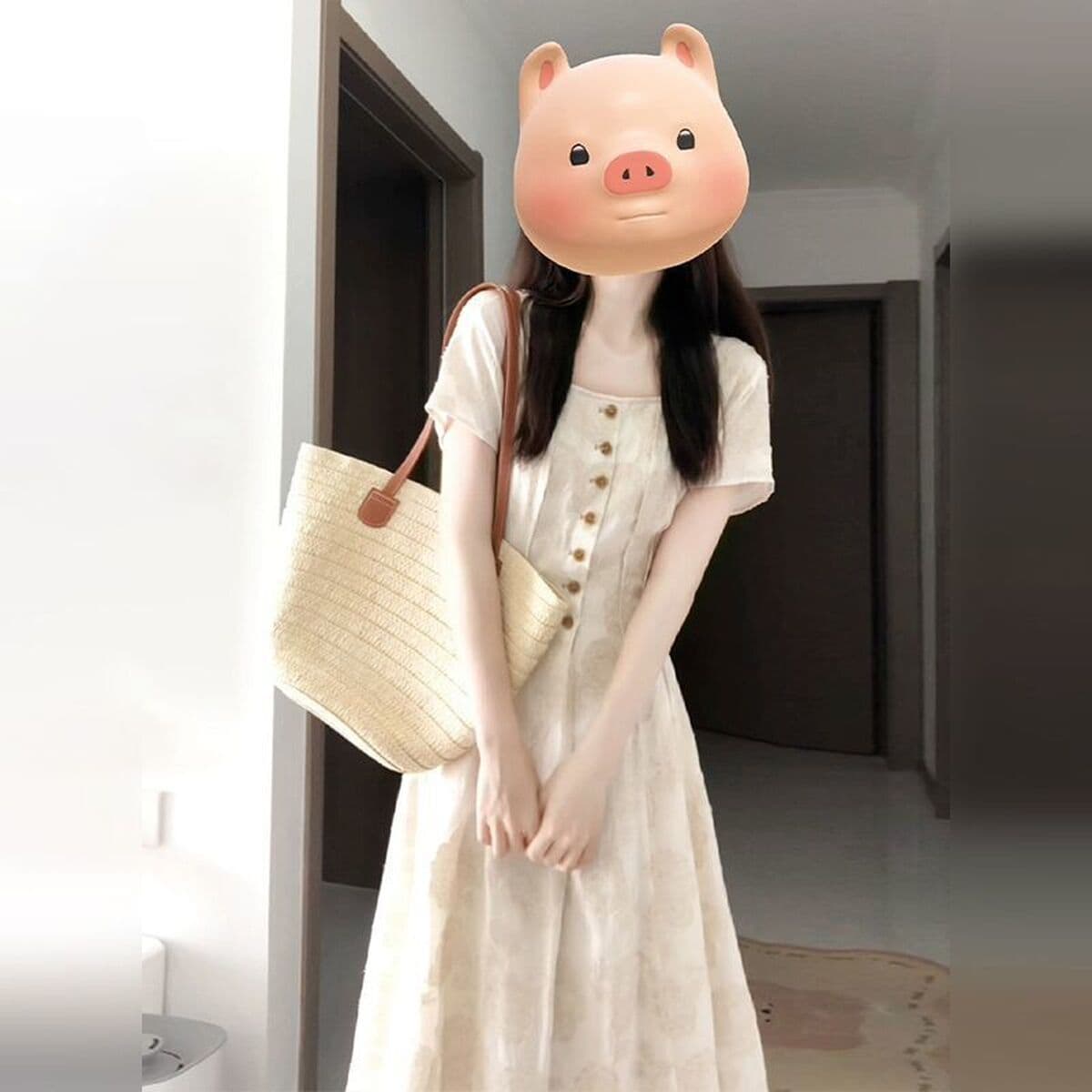 Миниатюрное темпераментное платье с квадратным вырезом в студенческом стиле для женщин, летнее новое стильное легкое...