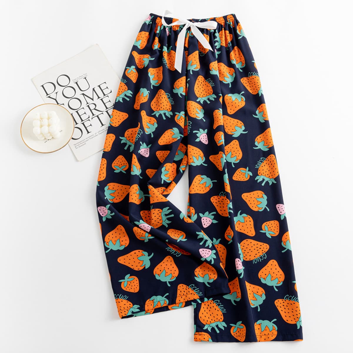 Весенние и летние новые внешнеторговые хлопчатобумажные пижамы женские тонкие удобные широкие брюки большого размера