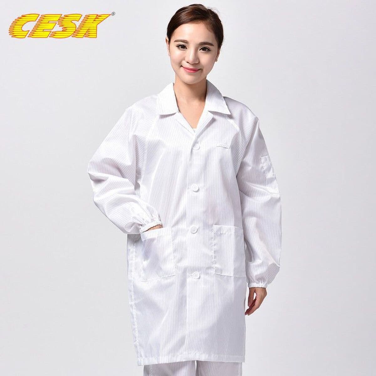 Длинный антистатический халат, одежда для чистых помещений, защитная одежда от пыли для использования в лабораториях и...