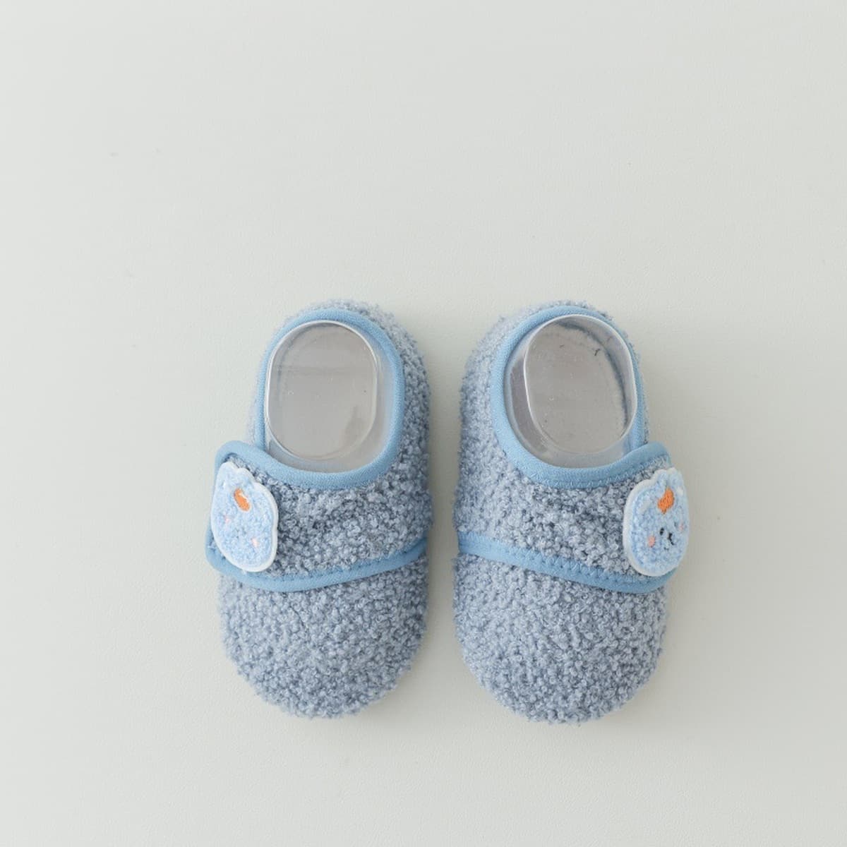 Детские носки-тапочки для осени и зимы, утолщенные, теплые, нескользящие, на липучках, мягкие домашние тапочки-носки для...