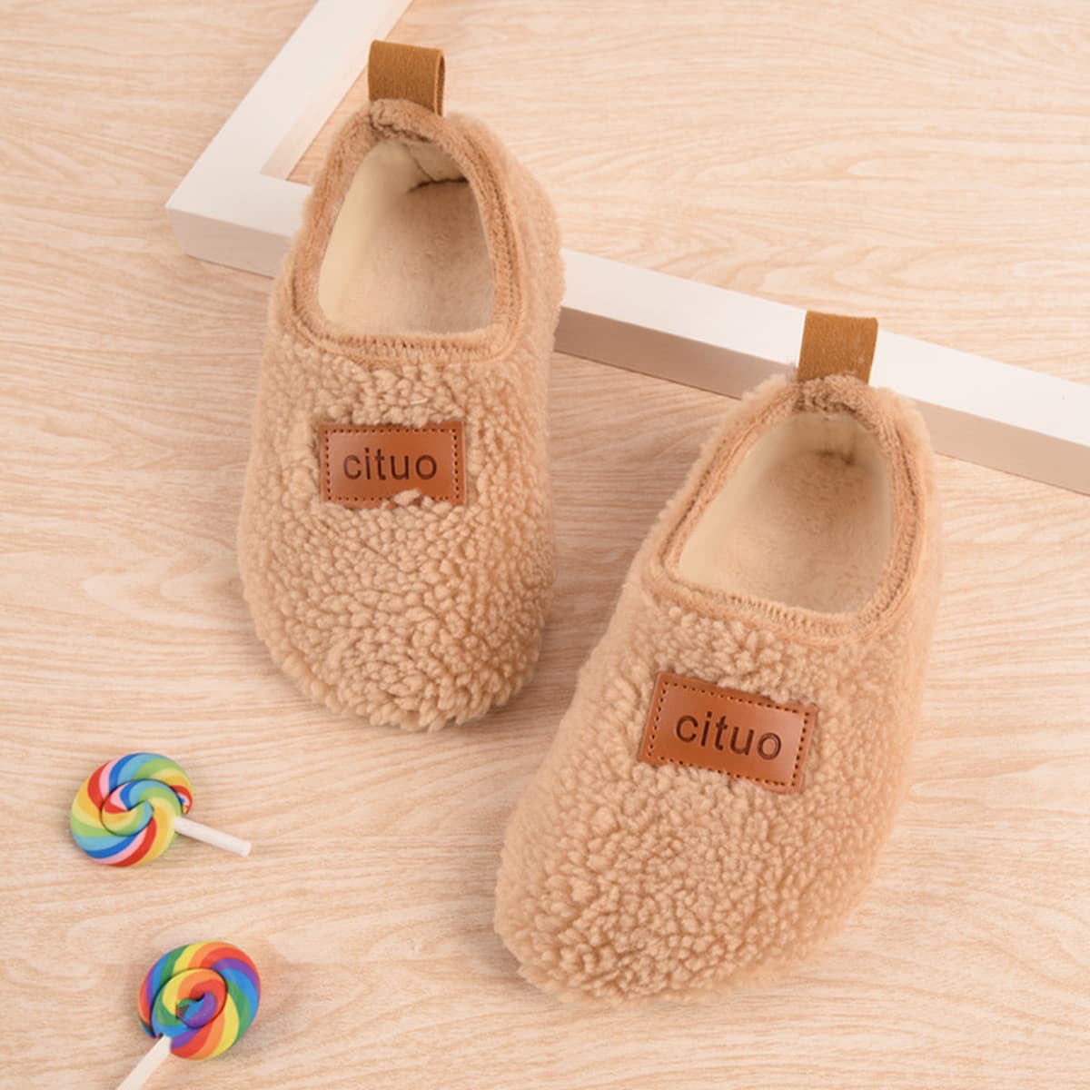 Зимние детские напольные носки, обувь на флисовой подкладке, утолщенная нескользящая Мягкая подошва, щекотная обувь для...