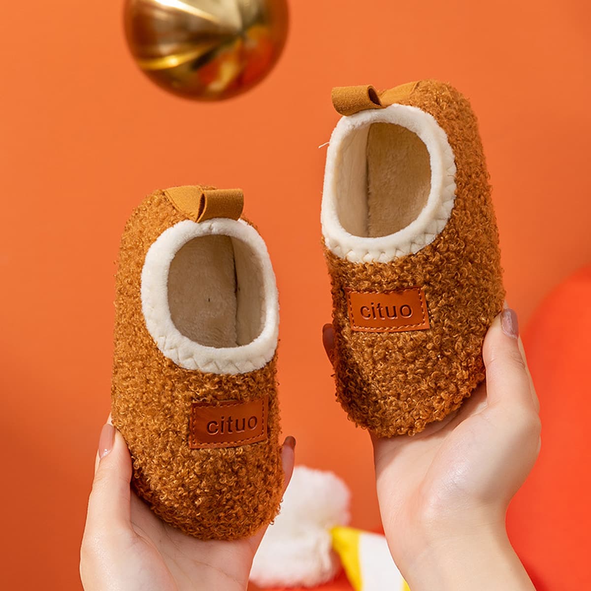 Зимние детские напольные носки, обувь на флисовой подкладке, утолщенная нескользящая Мягкая подошва, щекотная обувь для...