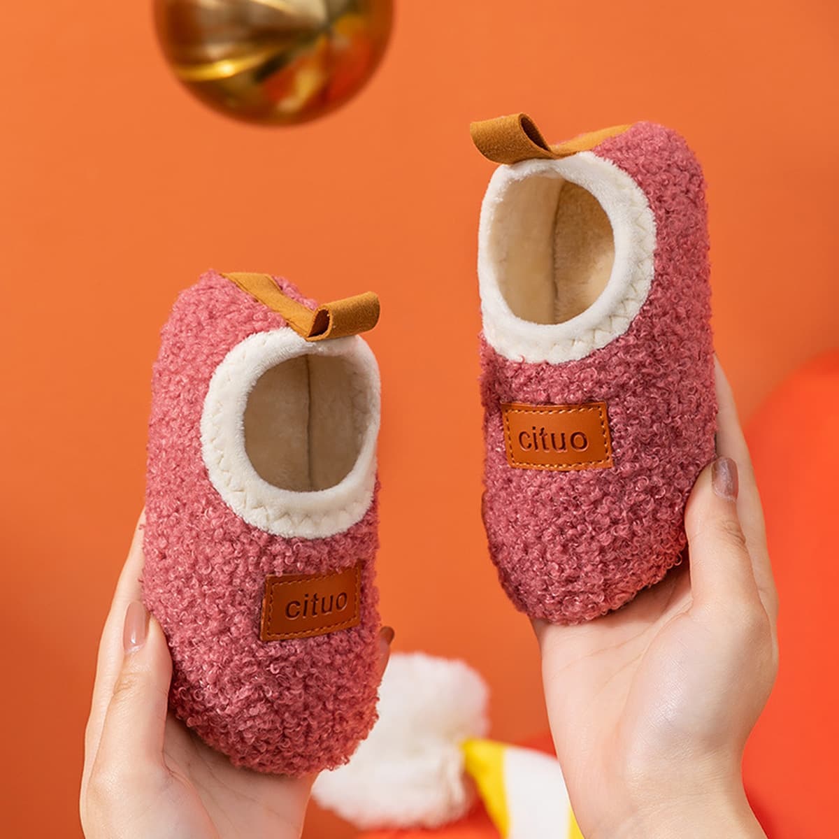 Зимние детские напольные носки, обувь на флисовой подкладке, утолщенная нескользящая Мягкая подошва, щекотная обувь для...