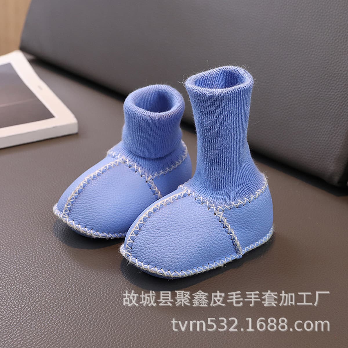 Овечья меховые детские носки теплые и утолщенные осенние и зимние хлопчатобумажные туфли на мягкой подошве
