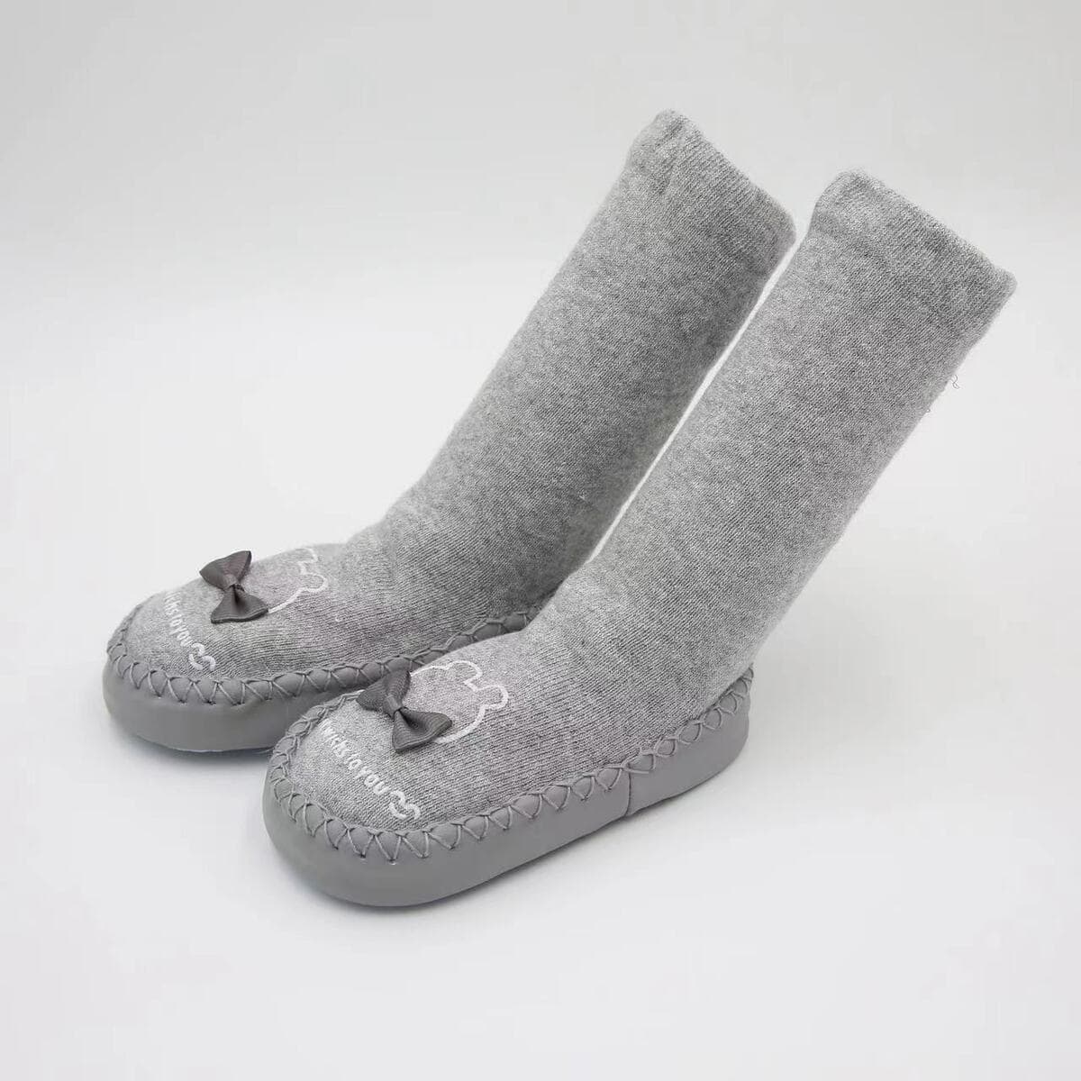 Детские носки-тапочки 2025 года для весны, осени и зимы, длинные, нескользящие, махровые, теплые, из чесаного хлопка, для...