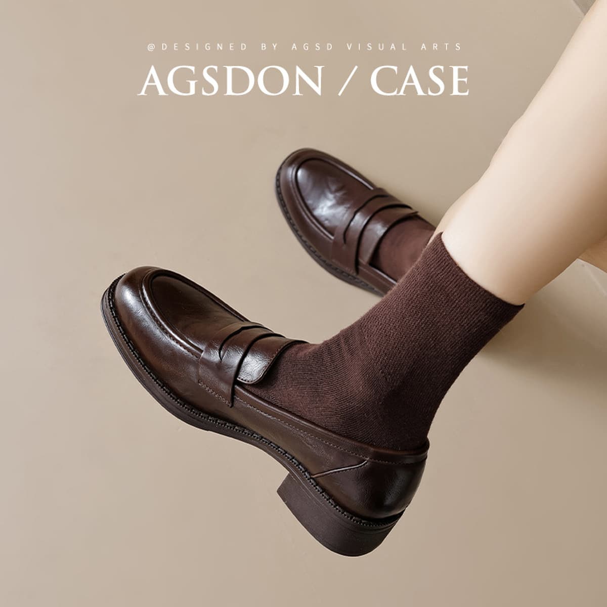 Женские коричневые лоферы Augu Shiden, новинка 2025 года, осенне-зимние ретро-туфли в британском стиле, кожаные туфли на...