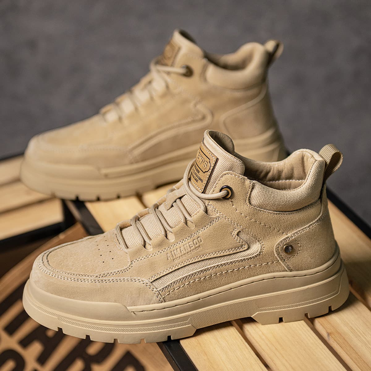 Мужские зимние ботинки 2025: новая модная коллекция, теплые плюшевые полуботинки, ретро-стиль, средняя высота, рабочие...