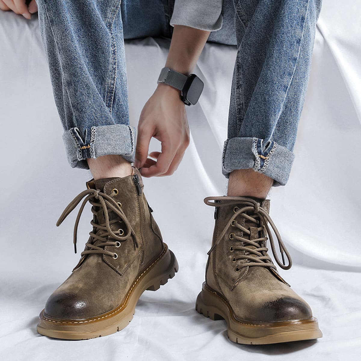 Европейские и американские ретро уличные модные ботинки для спецодежды спецназа 2023 осенние новые молодежные универсальные...