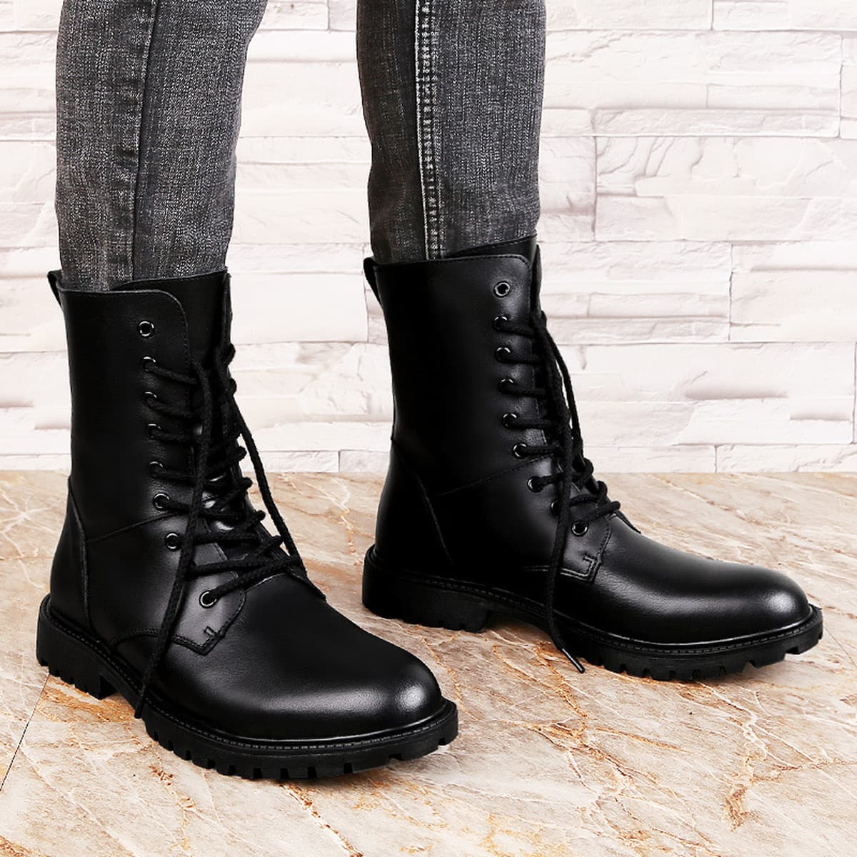 Новые зимние мужские высокие ботинки из воловьего хлопка на флисовой подкладке, высокие теплые ботинки спецназа больших...