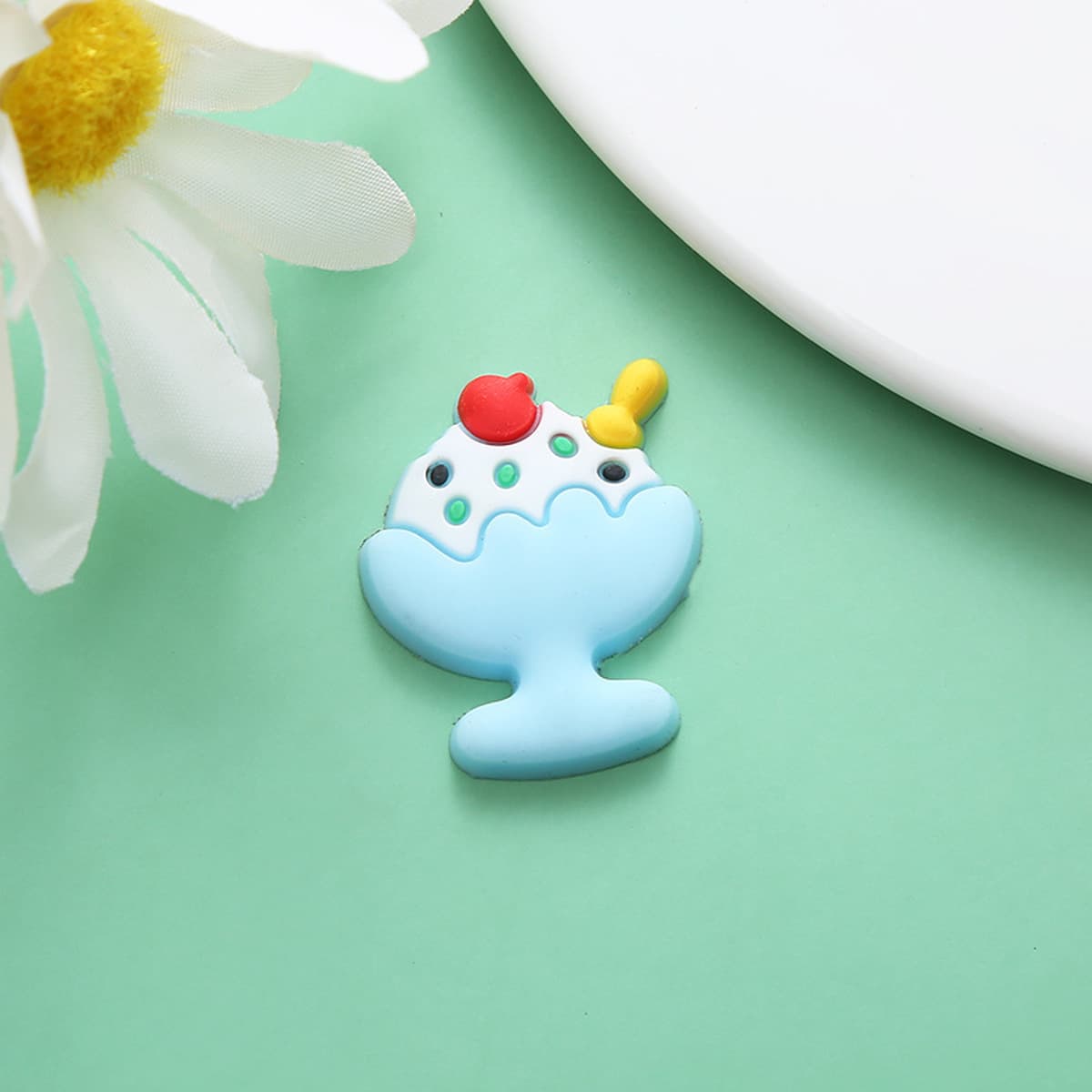 Креативные отверстия обувь аксессуары декоративные мультфильм милый мороженое ПВХ мягкие резиновые аксессуары для рукоделия...