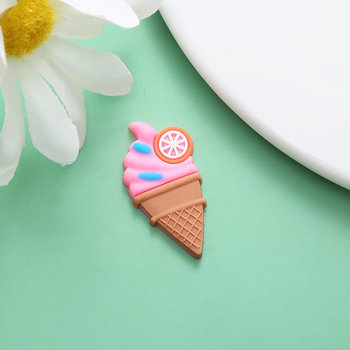Креативные отверстия обувь аксессуары декоративные мультфильм милый мороженое ПВХ мягкие резиновые аксессуары для рукоделия...