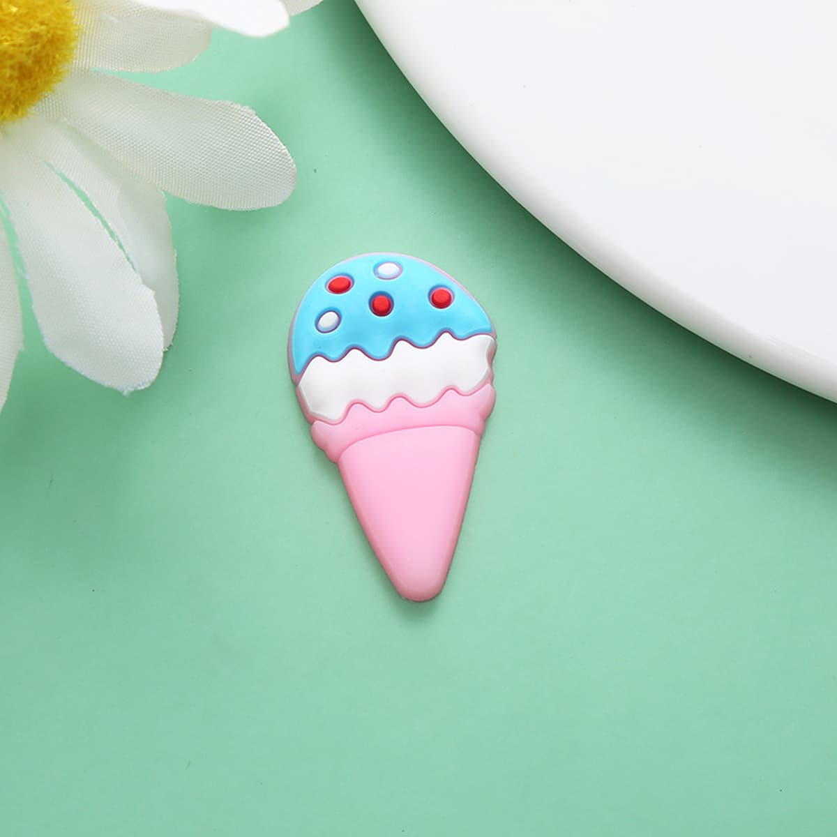 Креативные отверстия обувь аксессуары декоративные мультфильм милый мороженое ПВХ мягкие резиновые аксессуары для рукоделия...