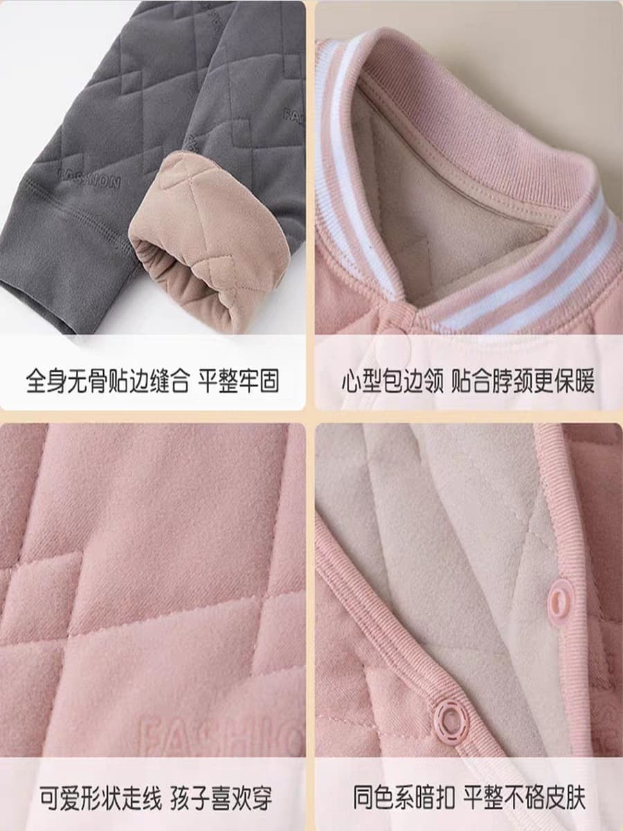 Комплект школьной формы для девочек: теплая хлопковая куртка и брюки, детская хлопковая термобелье, средний и большой...