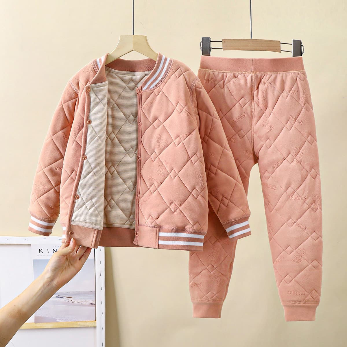 Детская школьная форма артефакт осень-зима новый трехслойный стеганый хлопок для мальчиков