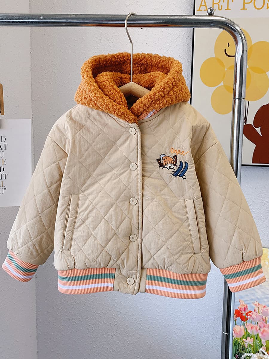 Детская девочка зимняя хлопчатобумажная одежда стеганая и толстая школьная форма