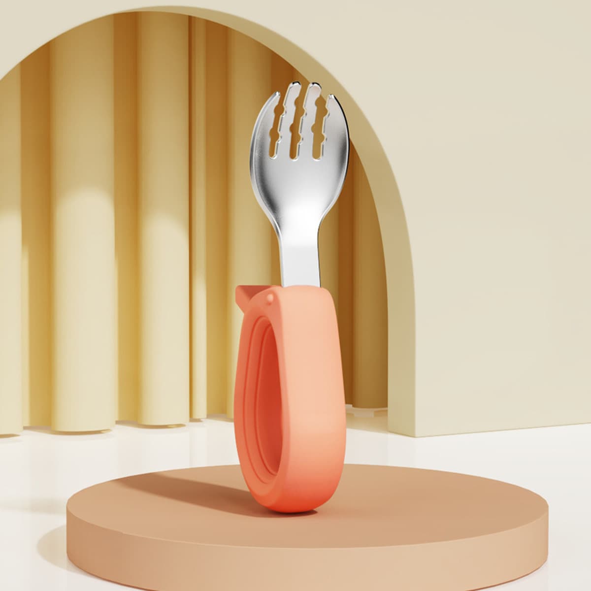 Детская ложка набор Детская ложка с короткой ручкой вилочная ложка 316 из нержавеющей стали колена дрессировка для детей