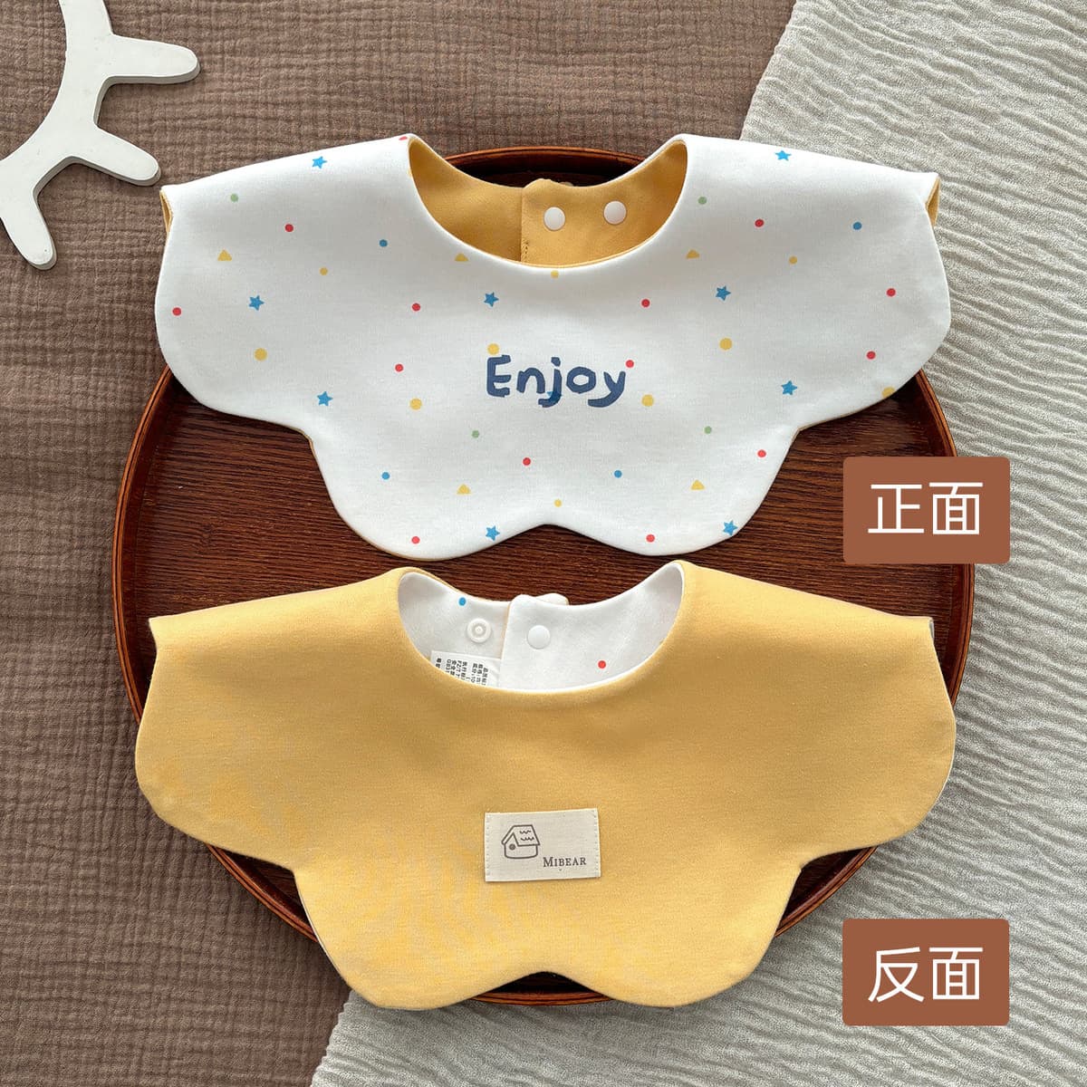 Двусторонний увеличенный водонепроницаемый нагрудник Yiwanbao для младенцев 0-2 лет, тип A, из чистого хлопка