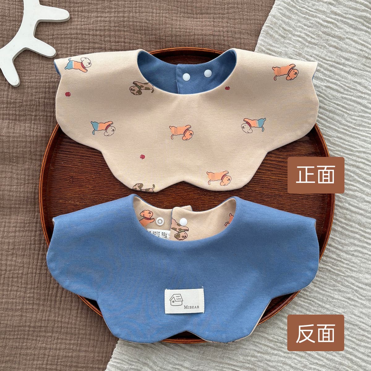 Двусторонний увеличенный водонепроницаемый нагрудник Yiwanbao для младенцев 0-2 лет, тип A, из чистого хлопка