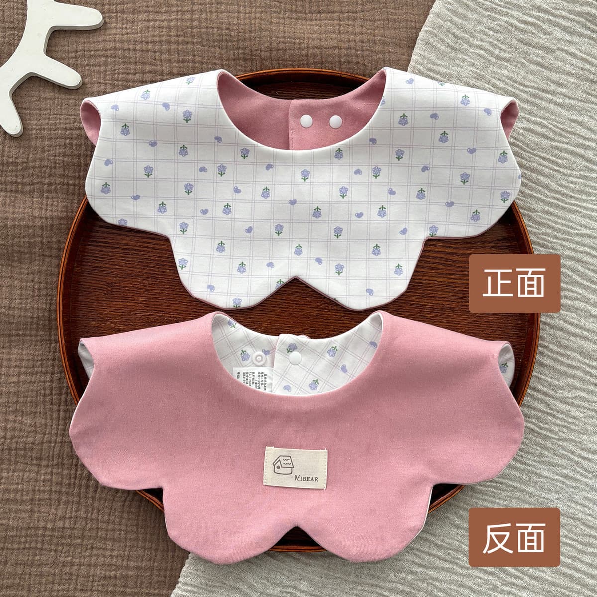 Двусторонний увеличенный водонепроницаемый нагрудник Yiwanbao для младенцев 0-2 лет, тип A, из чистого хлопка