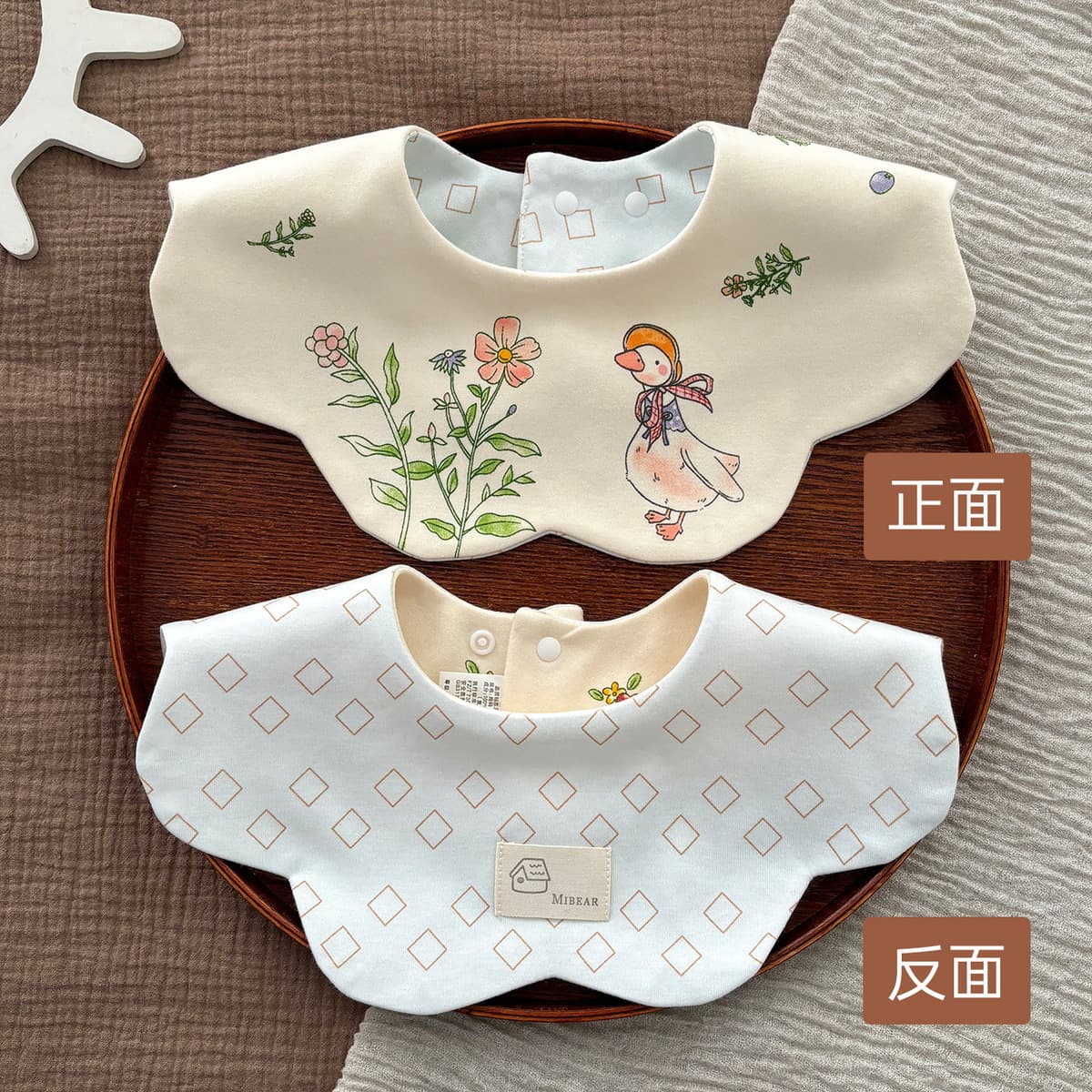 Двусторонний увеличенный водонепроницаемый нагрудник Yiwanbao для младенцев 0-2 лет, тип A, из чистого хлопка