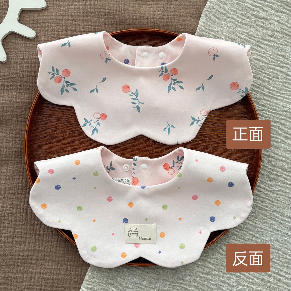 Двусторонний увеличенный водонепроницаемый нагрудник Yiwanbao для младенцев 0-2 лет, тип A, из чистого хлопка