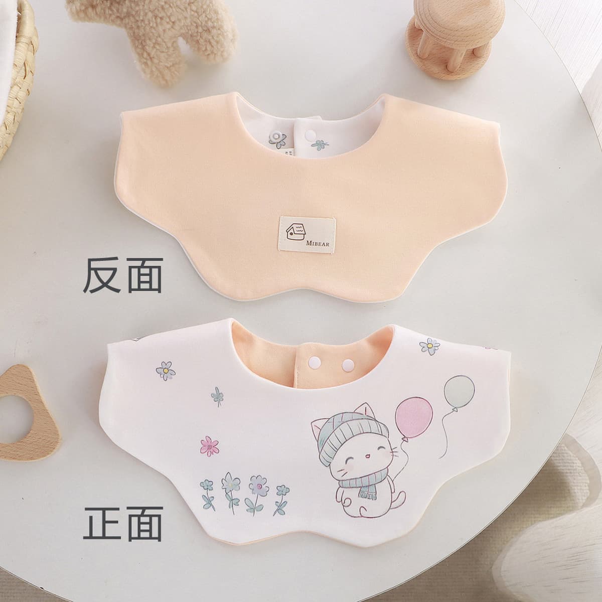 Двусторонний увеличенный водонепроницаемый нагрудник Yiwanbao для младенцев 0-2 лет, тип A, из чистого хлопка