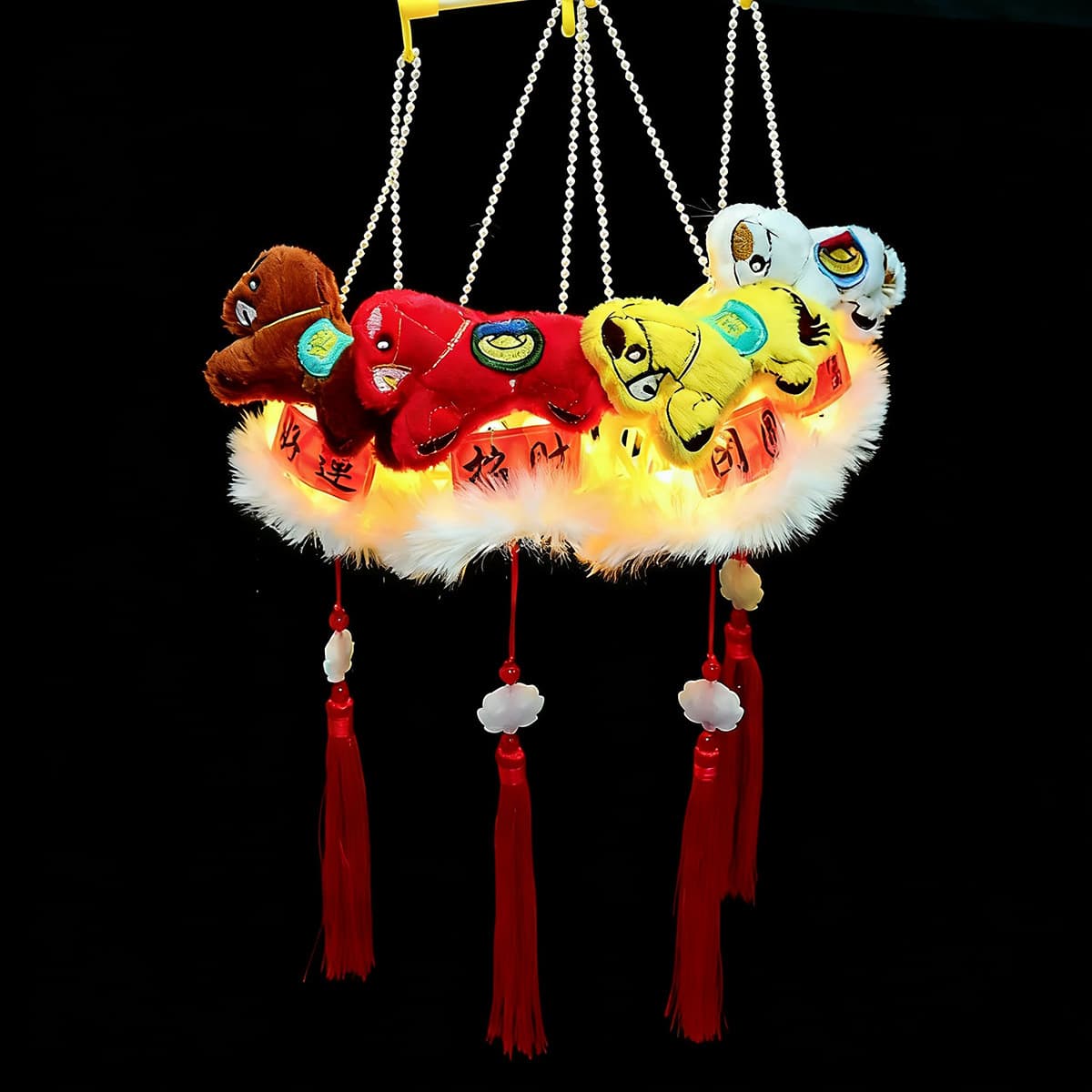 Модные новогодние фонарики из перьев, фонарики из нефрита в виде кролика к фестивалю середины осени, готовые изделия для...