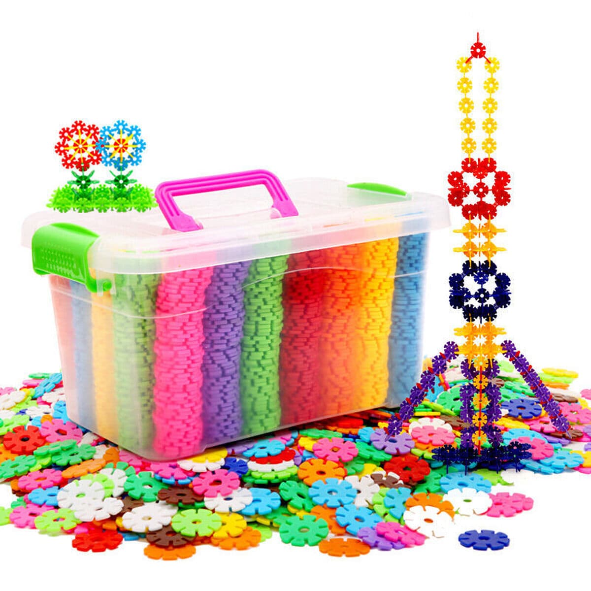 Сборные строительные блоки Snowflake Детские пластиковые собранные средние утолщенные Развивающие игрушки для мальчиков и...