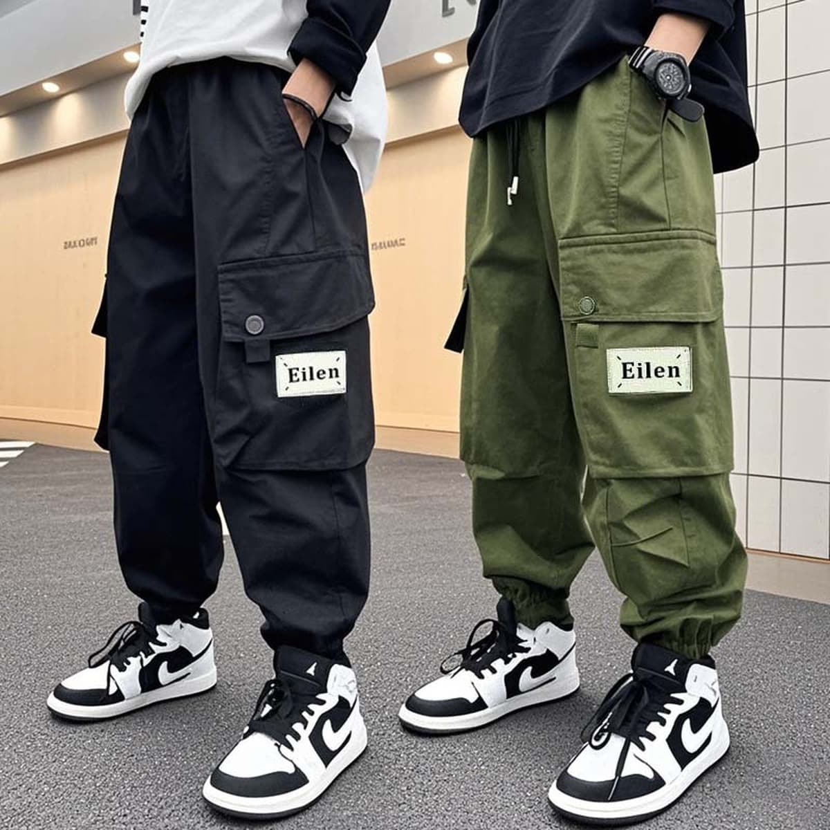 Мальчик красивый теплая брюки осень зима 2024 новые плюшевые детские брюки