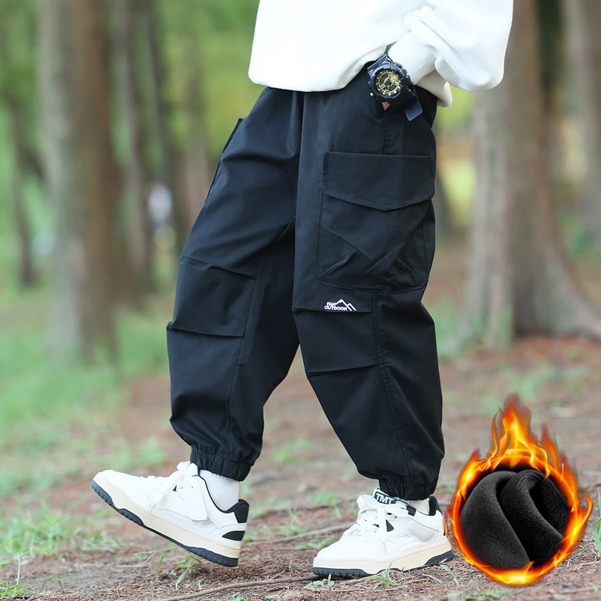 Детские брюки одобрены детские брюки для мальчиков 2024 Новые ветрозащитные брюки осень-зима большие детские модные...