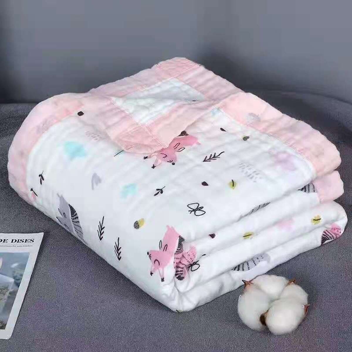 Детское одеяло весна-осень из чистого хлопка высокой плотности, шестислойное Марлевое банное полотенце, утолщенное...