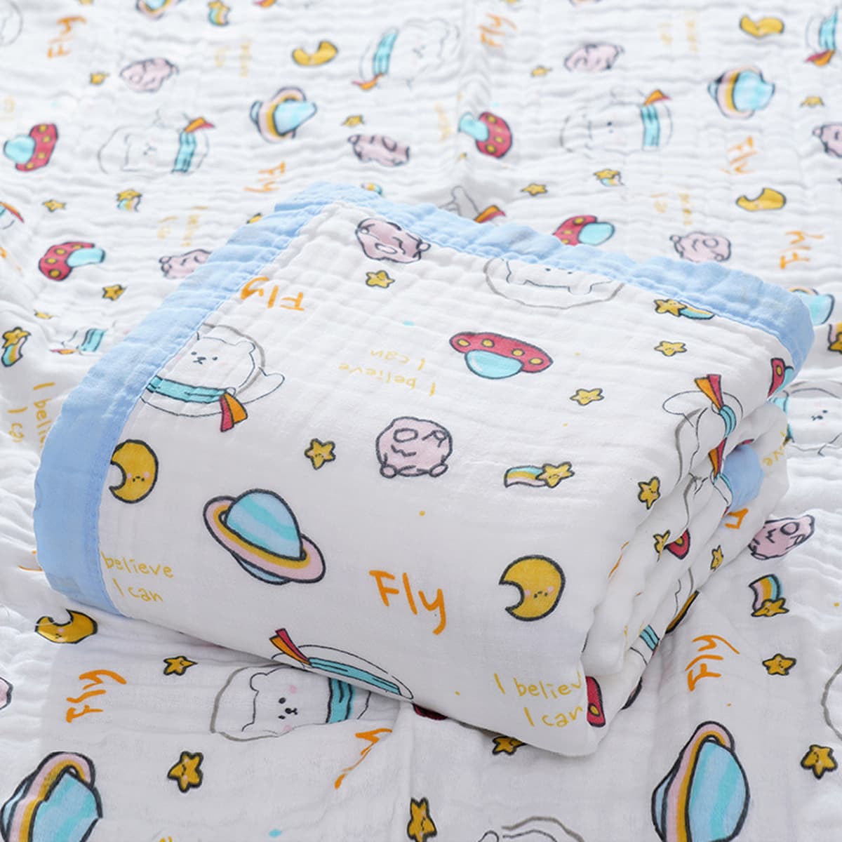 Детское одеяло весна-осень из чистого хлопка высокой плотности, шестислойное Марлевое банное полотенце, утолщенное...