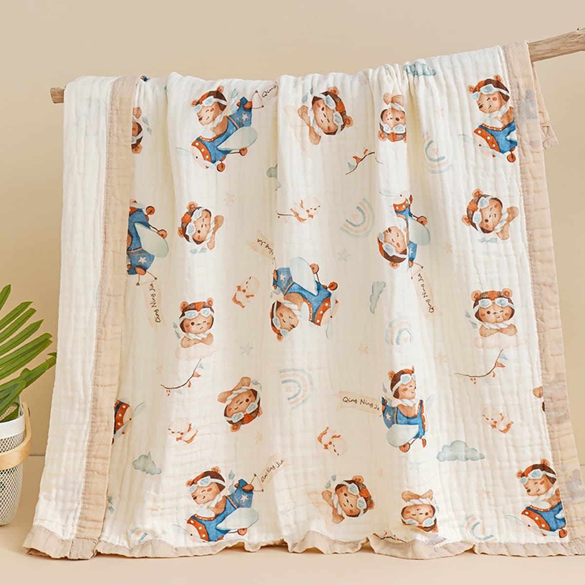 Детское одеяло весна-осень из чистого хлопка высокой плотности, шестислойное Марлевое банное полотенце, утолщенное...