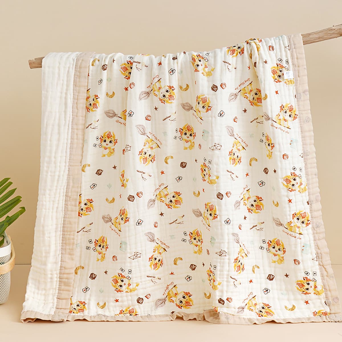 Детское одеяло весна-осень из чистого хлопка высокой плотности, шестислойное Марлевое банное полотенце, утолщенное...