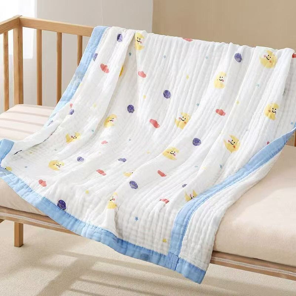 Детское одеяло весна-осень из чистого хлопка высокой плотности, шестислойное Марлевое банное полотенце, утолщенное...