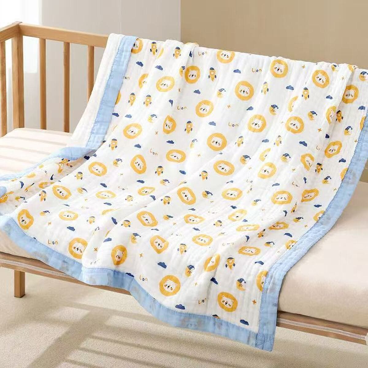 Детское одеяло весна-осень из чистого хлопка высокой плотности, шестислойное Марлевое банное полотенце, утолщенное...