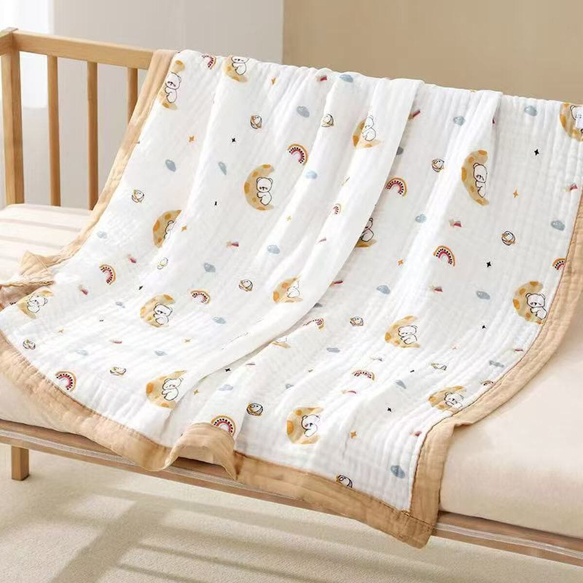 Детское одеяло весна-осень из чистого хлопка высокой плотности, шестислойное Марлевое банное полотенце, утолщенное...