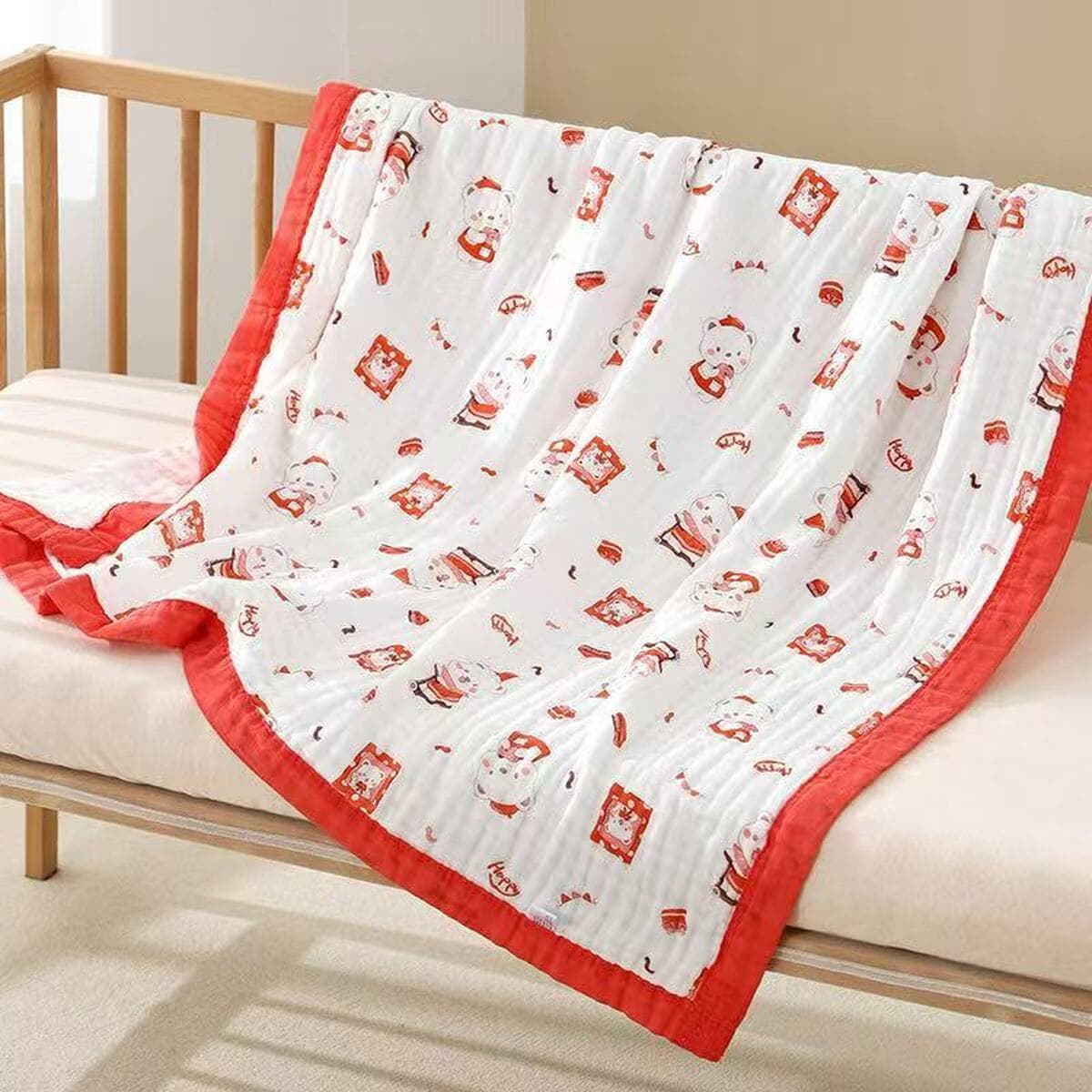 Детское одеяло весна-осень из чистого хлопка высокой плотности, шестислойное Марлевое банное полотенце, утолщенное...