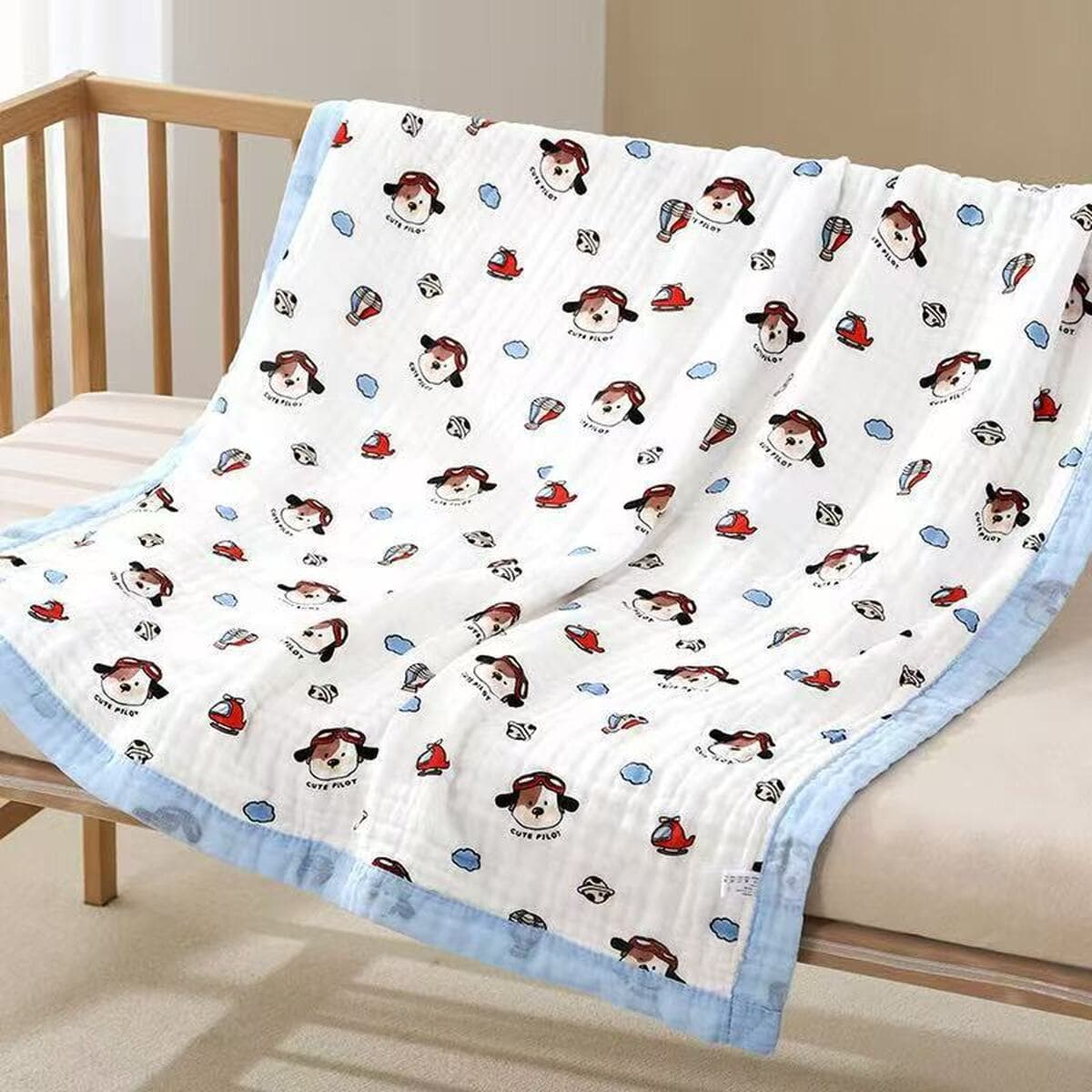 Детское одеяло весна-осень из чистого хлопка высокой плотности, шестислойное Марлевое банное полотенце, утолщенное...