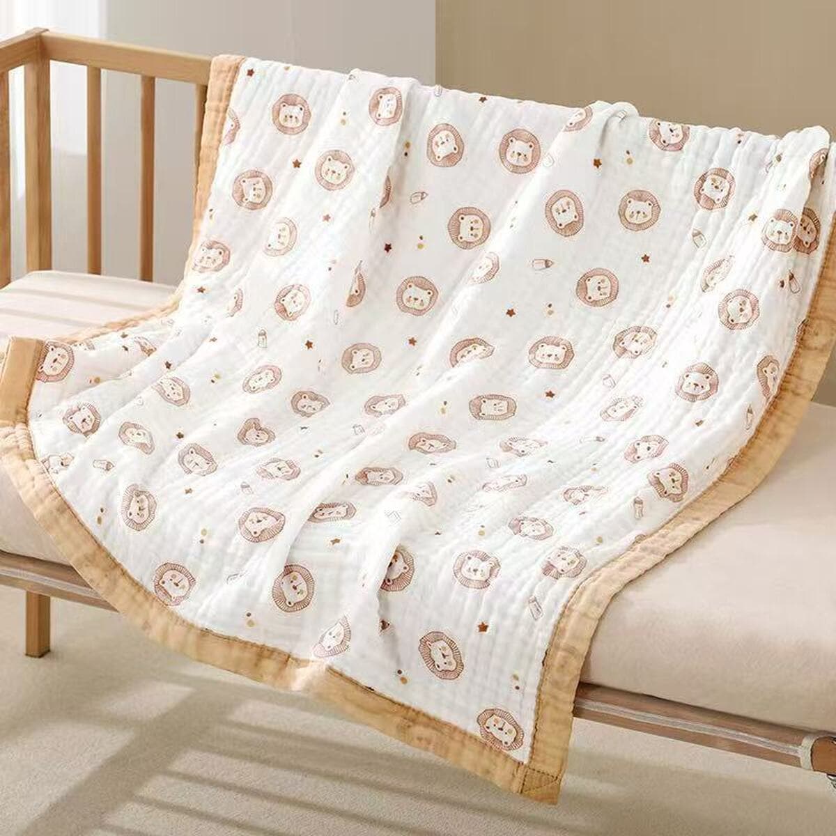 Детское одеяло весна-осень из чистого хлопка высокой плотности, шестислойное Марлевое банное полотенце, утолщенное...