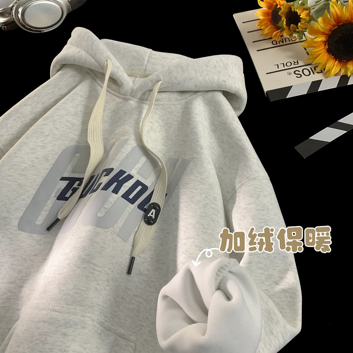 Тяжелый жесткий свитер с капюшоном мужской весенний и осенний американский прилив молодежный осенний и зимний винный красный...