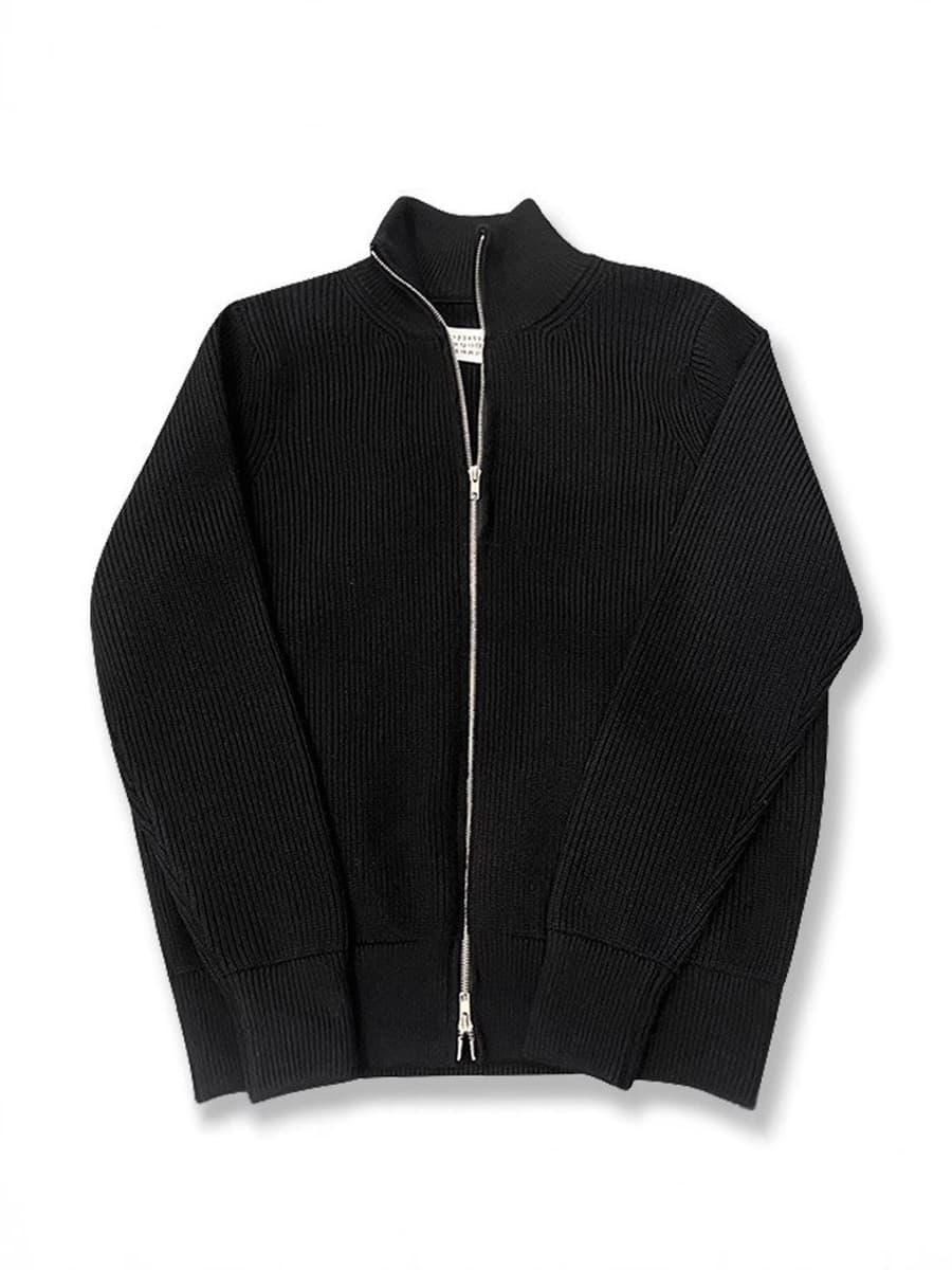 2024 новый полувысокий воротник двойной открытый свитер на молнии мужской осенний и зимний свободный ленивый свитер свитер...