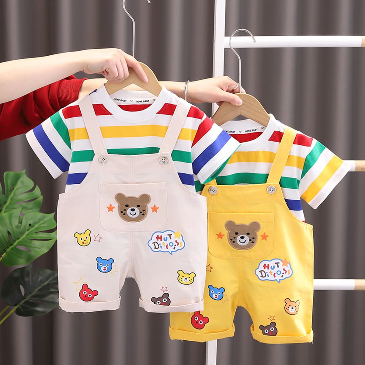 Детская хлопчатобумажная детская одежда корейские шорты для мальчиков Летний мультфильм с короткими рукавами