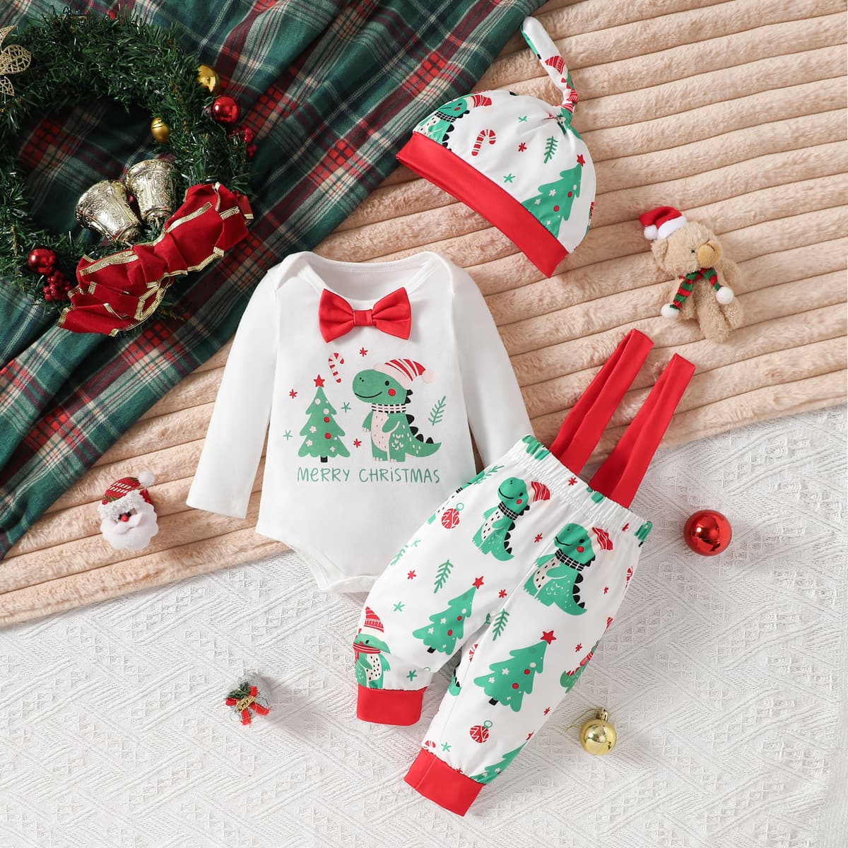 Рождественская детская одежда 2024 осень новый мужской ребенок мультяшный принт