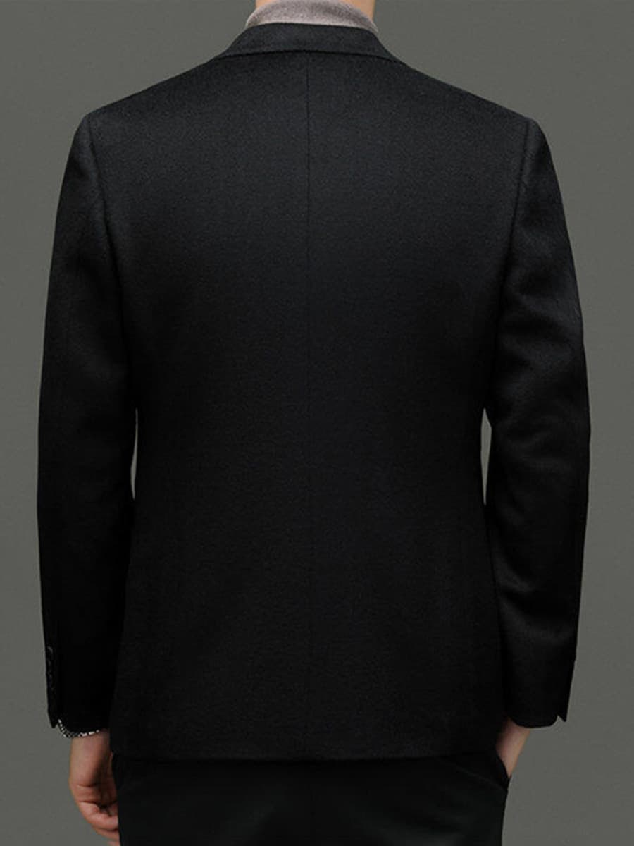 Шерстяное мужское пальто, кашемировый костюм, плотный деловой костюм, осенне-зимний шерстяной однобортный пуховик из...