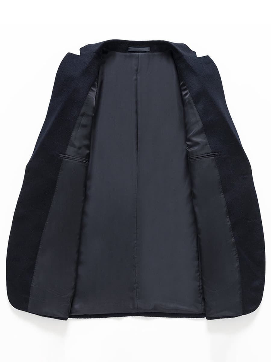 Шерстяное мужское пальто, кашемировый костюм, плотный деловой костюм, осенне-зимний шерстяной однобортный пуховик из...